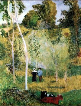 Paul Gauguin : Conversation in the pasture, Pont-Aven